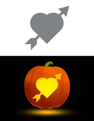 Heart Pierced with Arrow Pumpkin Stencil