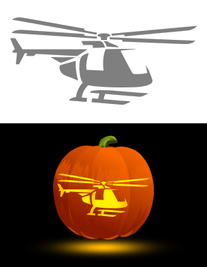Helicopter Pumpkin Stencil