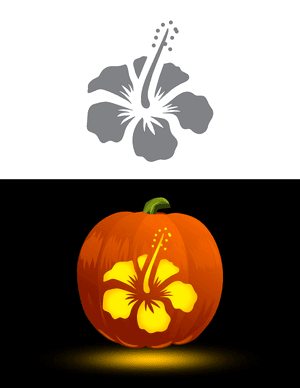 Hibiscus Pumpkin Stencil