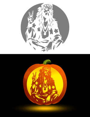 Hippie Pumpkin Stencil
