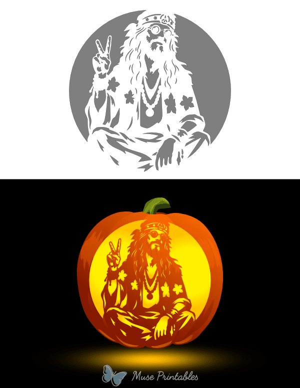 Hippie Pumpkin Stencil