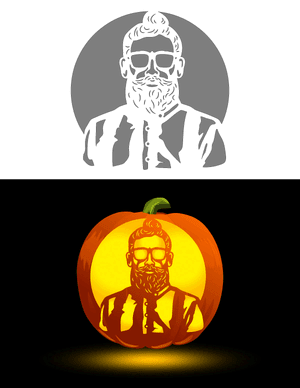 Hipster Pumpkin Stencil