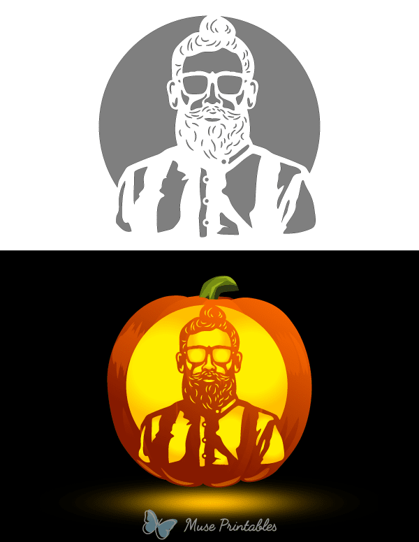 Hipster Pumpkin Stencil