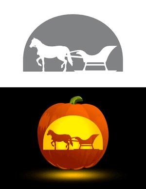 Horse and Sleigh Pumpkin Stencil
