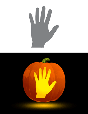 Human Hand Pumpkin Stencil