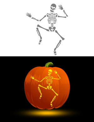 Human Skeleton Pumpkin Stencil