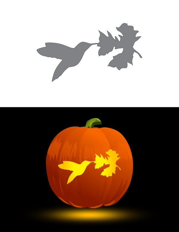 printable-hummingbird-and-flower-pumpkin-stencil