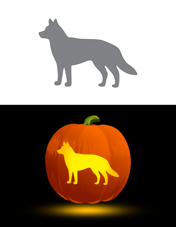 Printable Husky Pumpkin Stencil