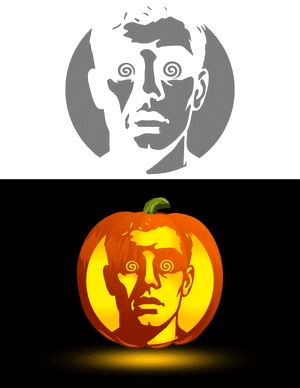 Hypnotized Face Pumpkin Stencil