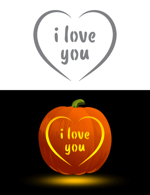 I Love You Heart Pumpkin Stencil