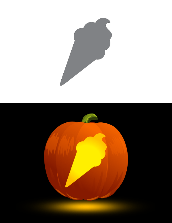 Printable Ice Cream Pumpkin Stencil