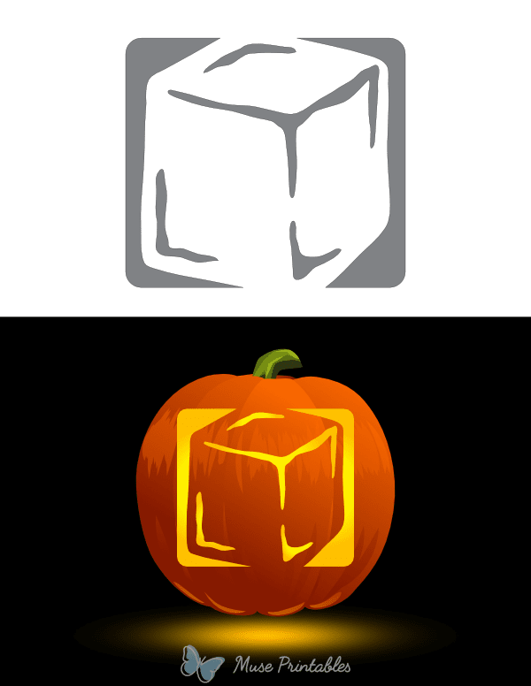 Ice Cube Pumpkin Stencil