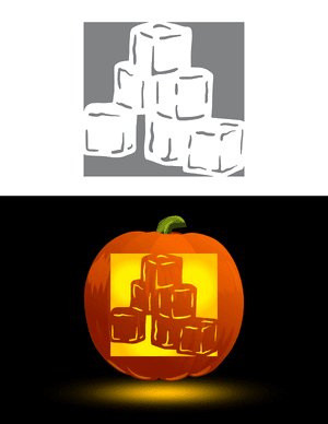 Ice Cubes Pumpkin Stencil