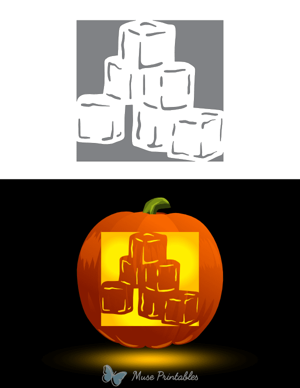 Ice Cubes Pumpkin Stencil