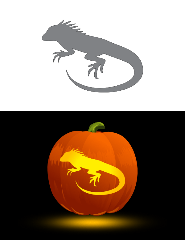 Iguana Pumpkin Stencil