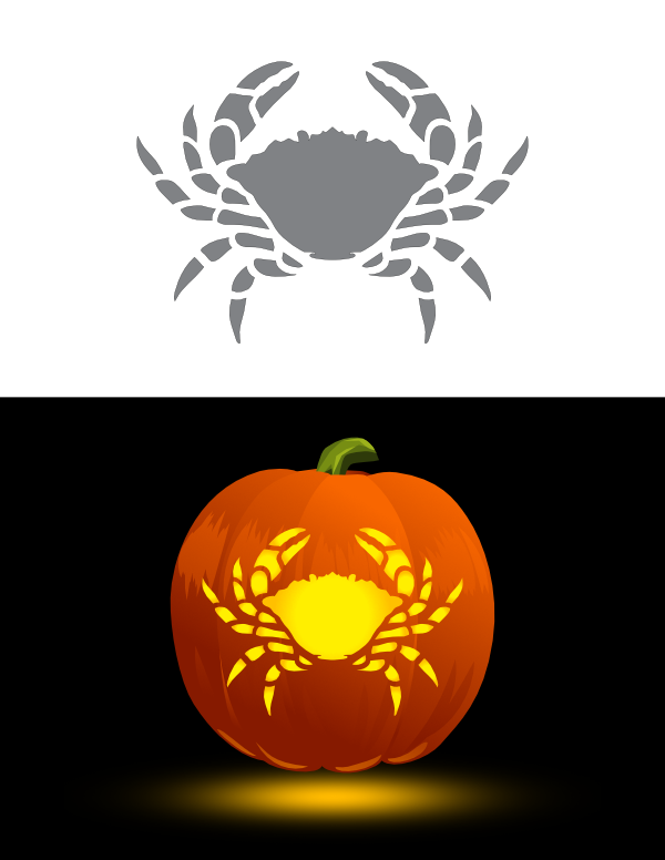 Intricate Crab Pumpkin Stencil