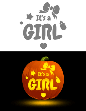Its a Girl Pumpkin Stencil