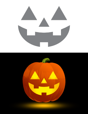 Jack-o'-lantern Face Pumpkin Stencil