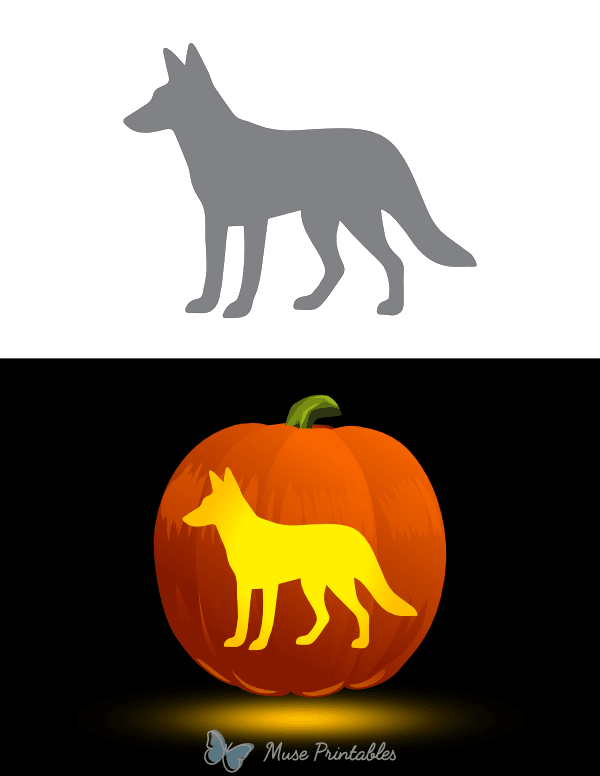 Jackal Pumpkin Stencil