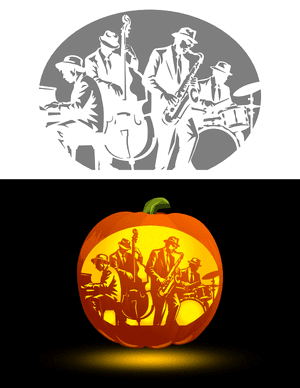 Jazz Band Pumpkin Stencil