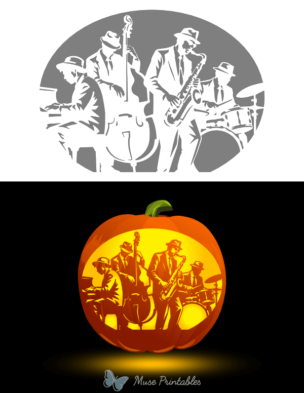 Jazz Band Pumpkin Stencil