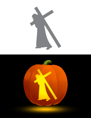 Jesus Carrying the Cross Pumpkin Stencil