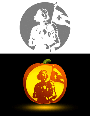 Joan of Arc Pumpkin Stencil