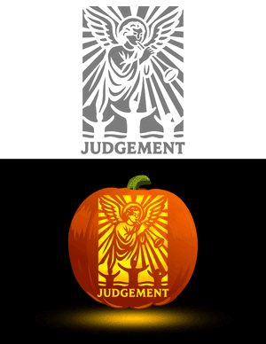 Judgement Tarot Card Pumpkin Stencil