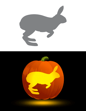 Jumping Arctic Hare Pumpkin Stencil