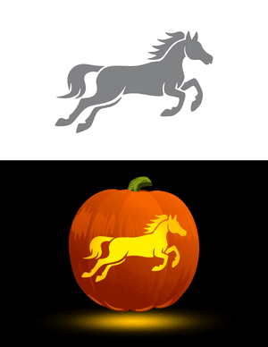Jumping Horse Pumpkin Stencil