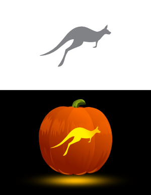 Jumping Kangaroo Pumpkin Stencil