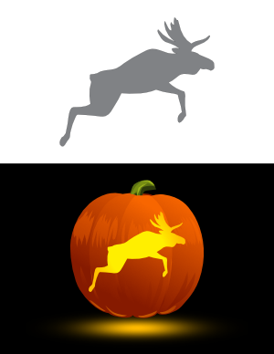 Jumping Moose Pumpkin Stencil