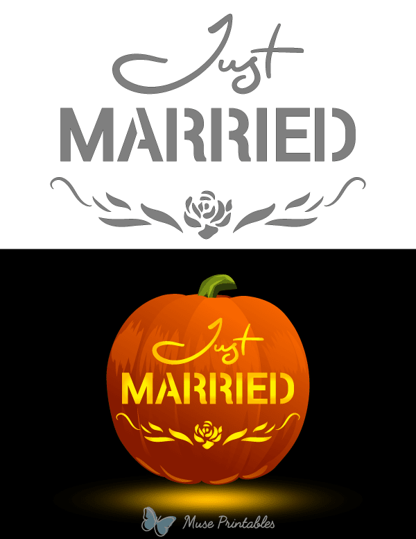 Just Married Pumpkin Stencil