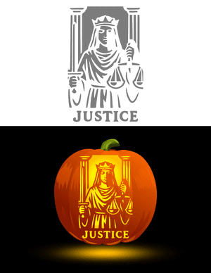 Justice Tarot Card Pumpkin Stencil
