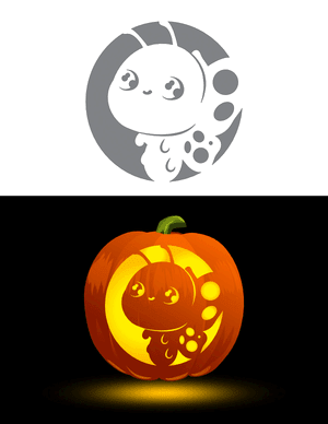 Kawaii Butterfly Pumpkin Stencil
