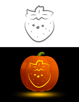 Kawaii Strawberry Pumpkin Stencil