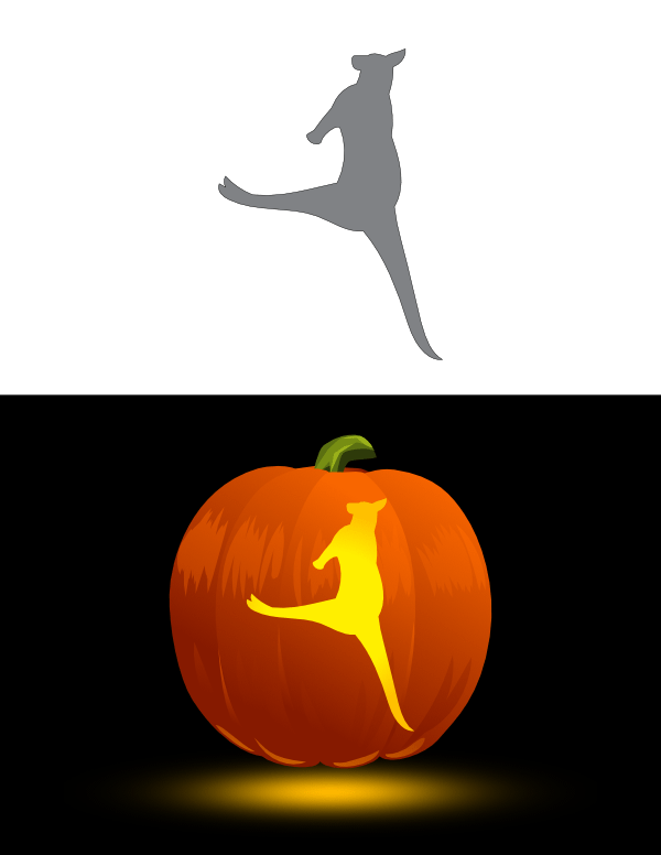 Printable Kicking Kangaroo Pumpkin Stencil