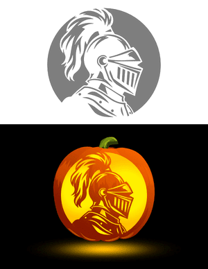 Knight Head Pumpkin Stencil