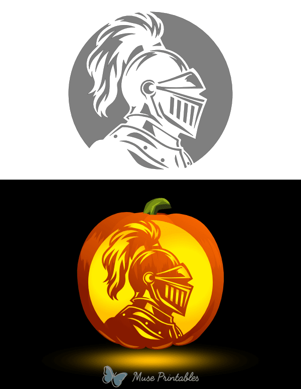 Knight Head Pumpkin Stencil
