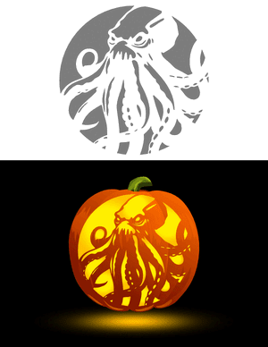 Kraken Pumpkin Stencil
