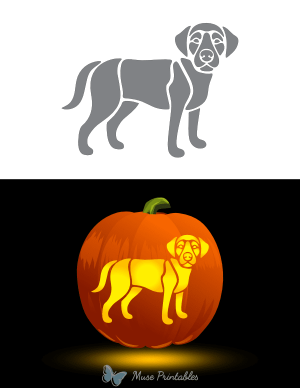 Printable Labrador Retriever Pumpkin Stencil