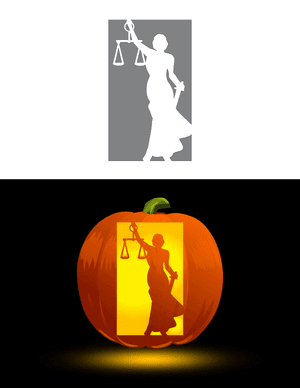 Lady Justice Pumpkin Stencil