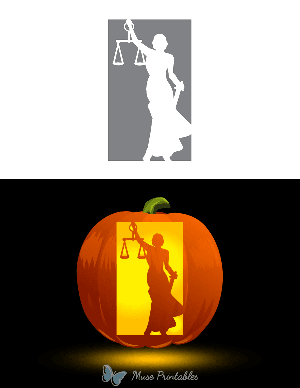Lady Justice Pumpkin Stencil