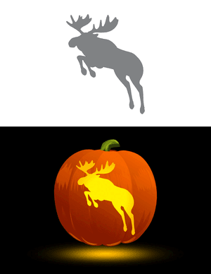 Leaping Moose Pumpkin Stencil