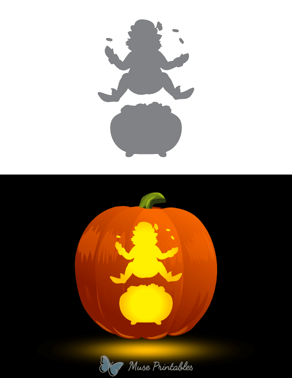 Leprechaun With a Pot of Gold Pumpkin Stencil