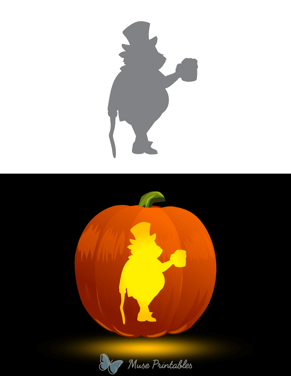 Leprechaun With Cane and Mug Pumpkin Stencil