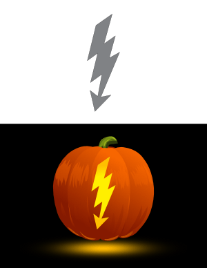 Lightning Bolt with Arrow Pumpkin Stencil