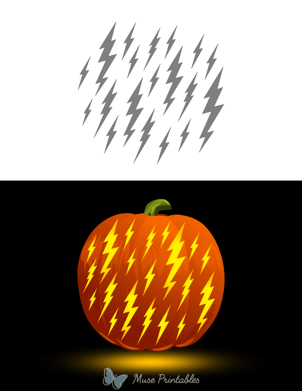 Lightning Bolts Pumpkin Stencil