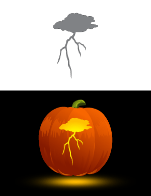 Lightning Cloud Pumpkin Stencil