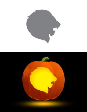 Lion Head Pumpkin Stencil